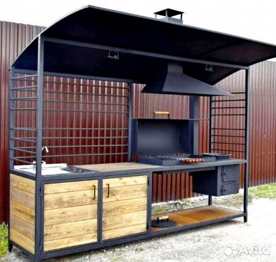 Мангальная зона, мангал, беседка