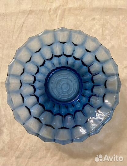Кобальтовое стекло (фруктовница, конфетница, ваза)