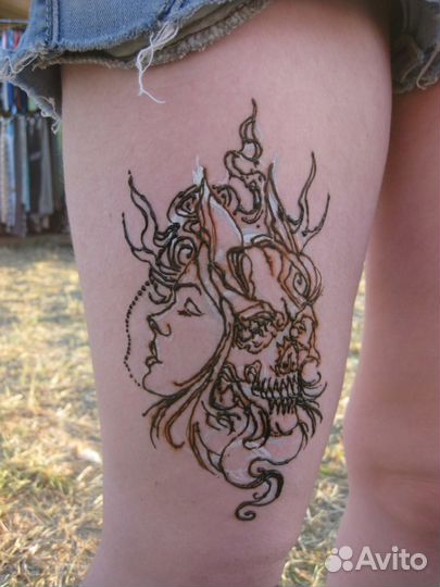 Временная тату хна, мехенди любой сложности