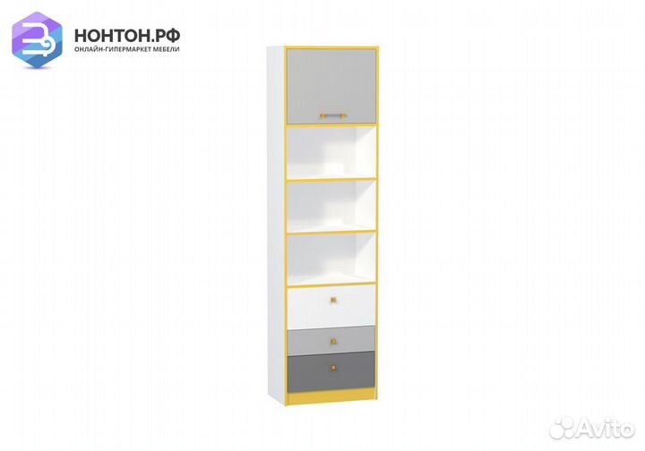 Стеллаж Альфа 09.137 солнечный свет / темно-серый