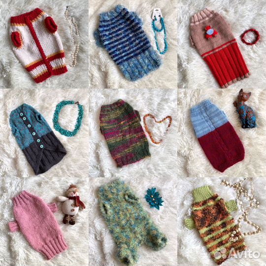 Новые теплые вязаные вещи для кошек и собачек
