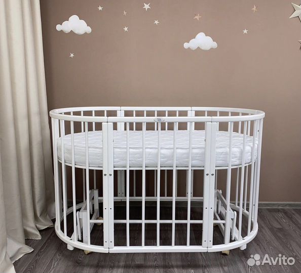 Детская кроватка трансформер 8 в 1 из бука