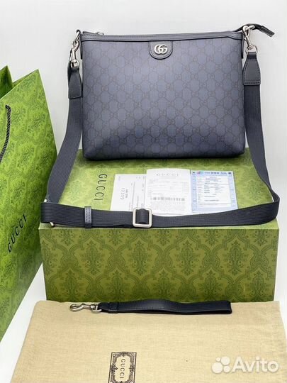 Сумка мужская Gucci через плечо синяя