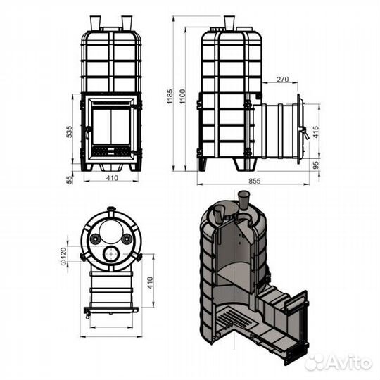 Чугун банная печь Эверест Steam Master 44 320 под