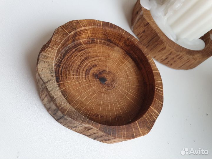 Подсвечники из натурального дерева