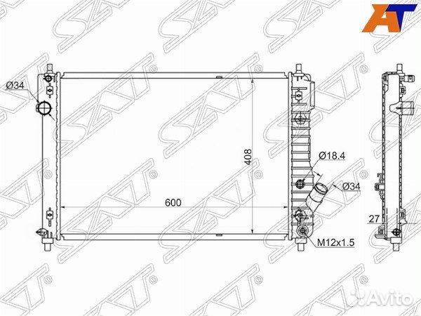 Радиатор chevrolet aveo (T250) 05-11, chevrolet aveo 08- 5D HBK