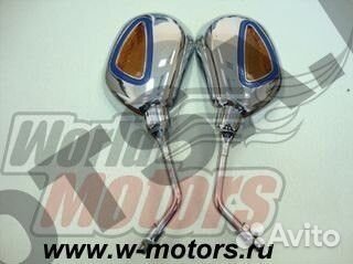 Зеркала (075А) хром каплевидные объемные с фальшпо