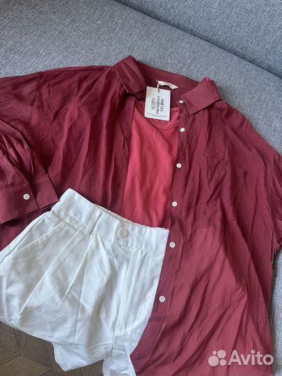 Комплект шорты топ рубашка kittin