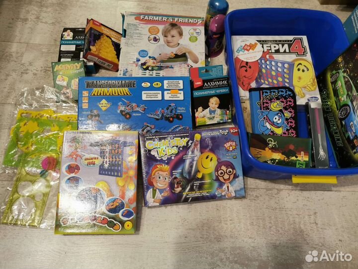 Ящик игр.Конструкторы,логические (есть в упаковке)