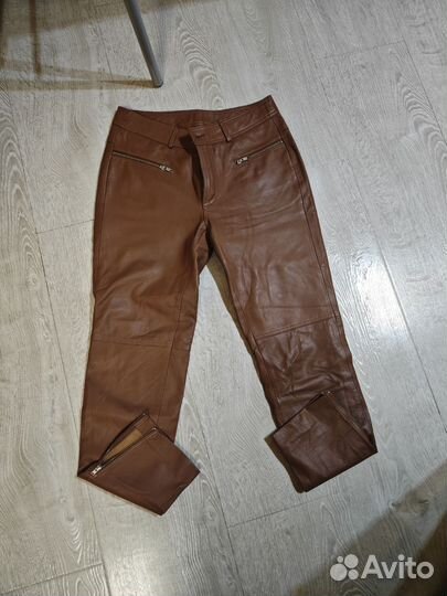 Кожаные брюки без следов носки