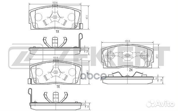Колодки торм. диск. передн. Daihatsu Applause I