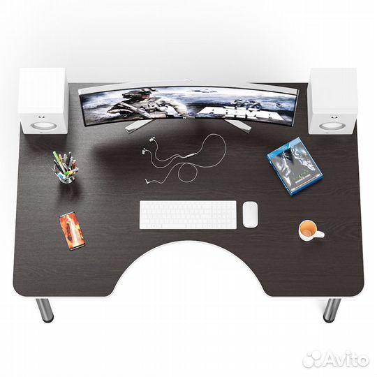 Игровой компьютерный стол Мебельный Двор ск2-1360-900 венге/кромка белая, 136х90х75 см