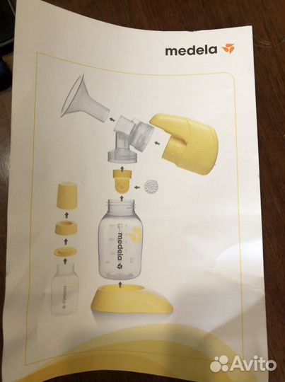 Молокоотсос Medela и накладки силиконовые