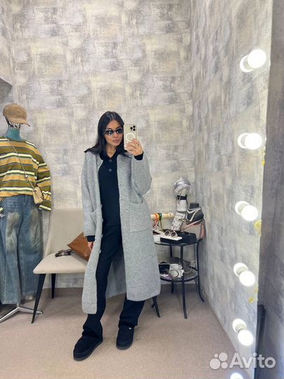 Теплый тренч длинный