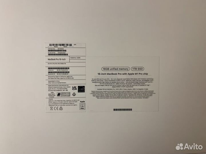 Macbook Pro 16 M1 Pro 16/1TB