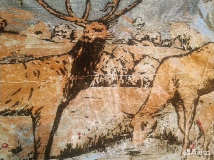 Ковер-покрывало плюшевые Олени СССР