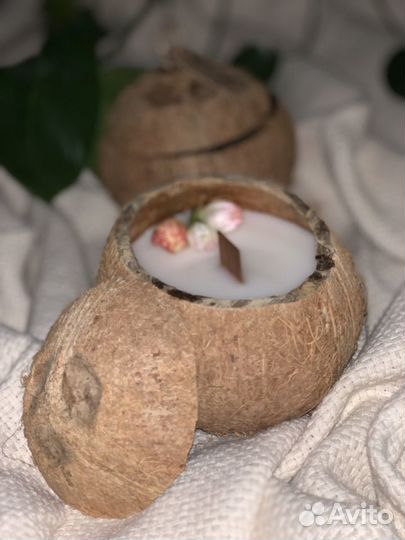 Свечи из кокосового воска ручной работы