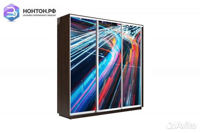 Шкаф-купе 3-х дверный Нонтон фото №1008 / венге