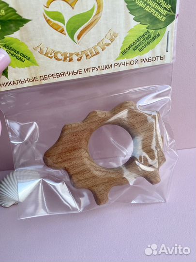 Деревянный грызунок детский Монтессори