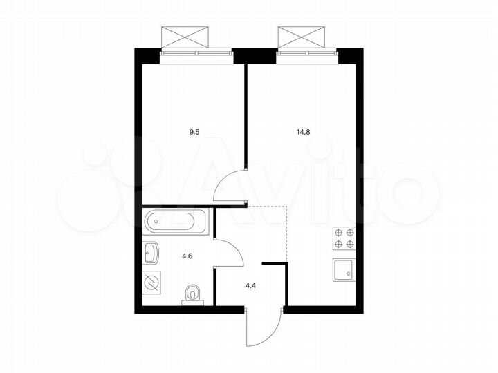1-к. квартира, 33,3 м², 12/16 эт.