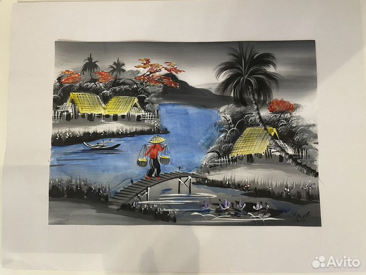 Картина Вьетнамская деревушка