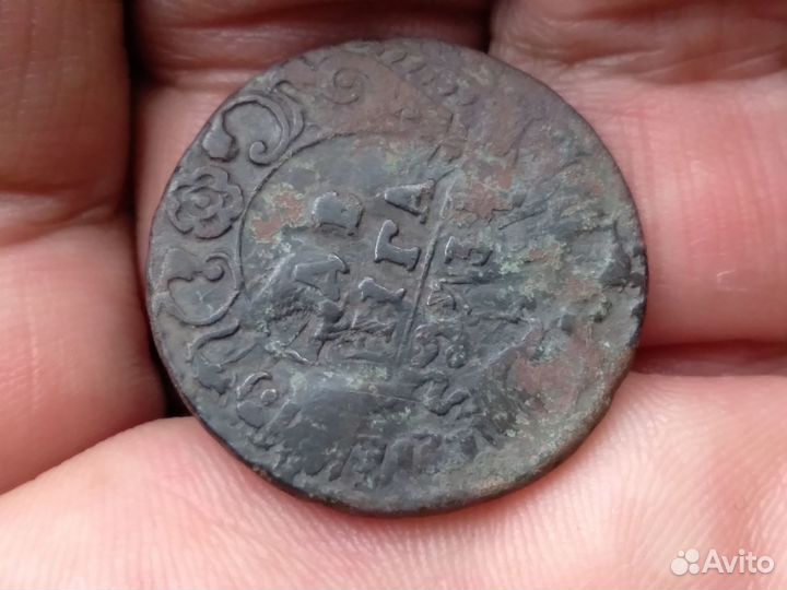 Деньга 1730 перечекан