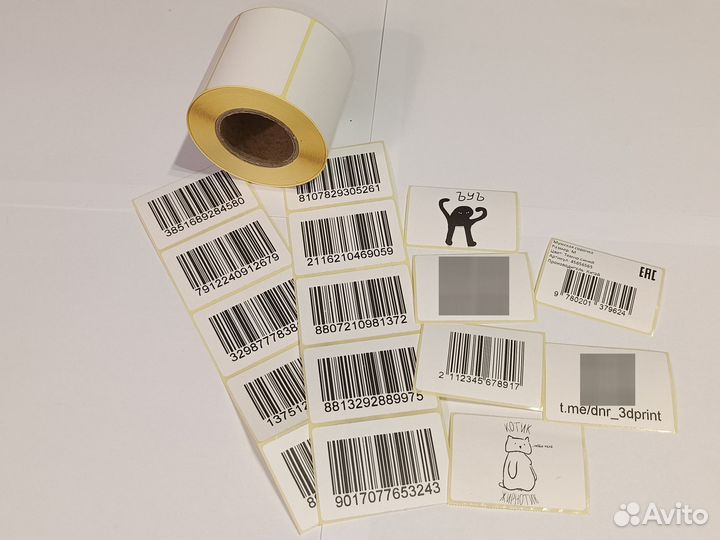 Печать этикеток, наклеек, Штрих/QR-кодов