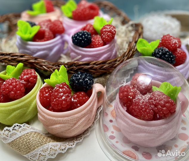 Мыло ручной работы.Мыльные чашечки с ягодками