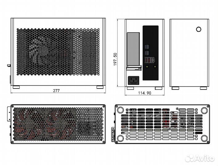 SFF ITX корпус 6.2л для RTX 4070