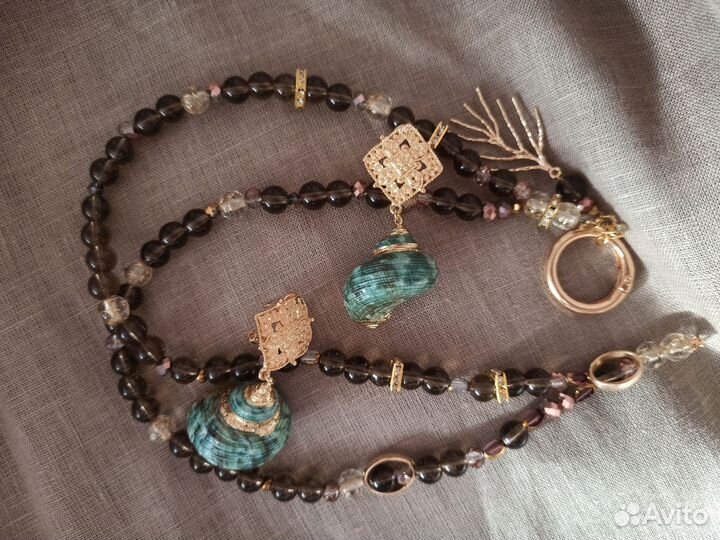 Сет: чокер и серьги с ракушками