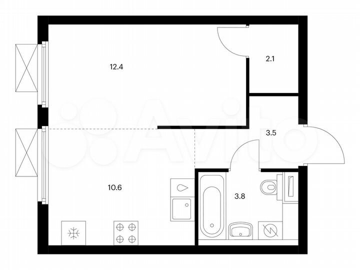 1-к. квартира, 32,4 м², 22/25 эт.
