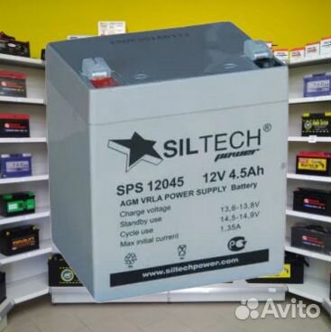 Аккумулятор ибп siltech SPS 12045 12V 4,5Ah