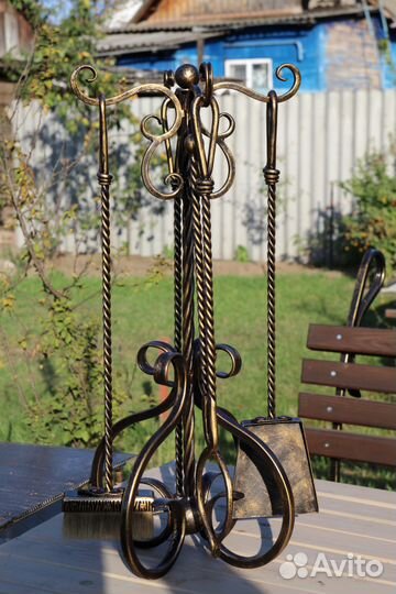 Кованый каминный набор