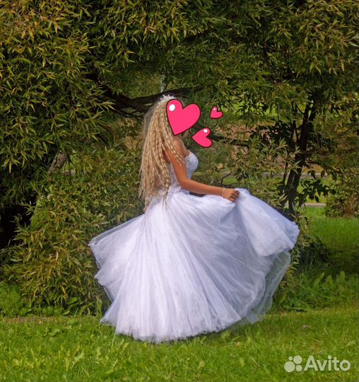 Свадебное платье 42 44 бу