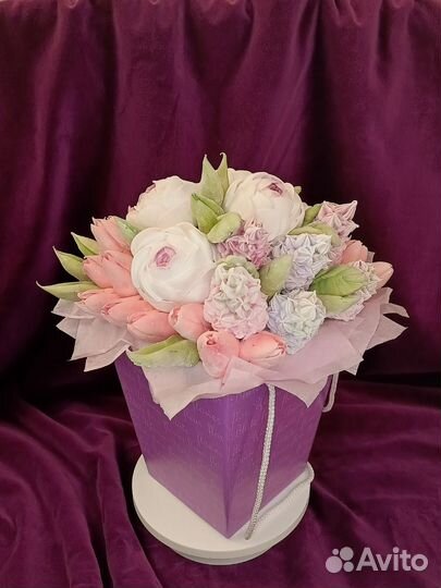 Зефирный букет. Весенние цветы. Подарок