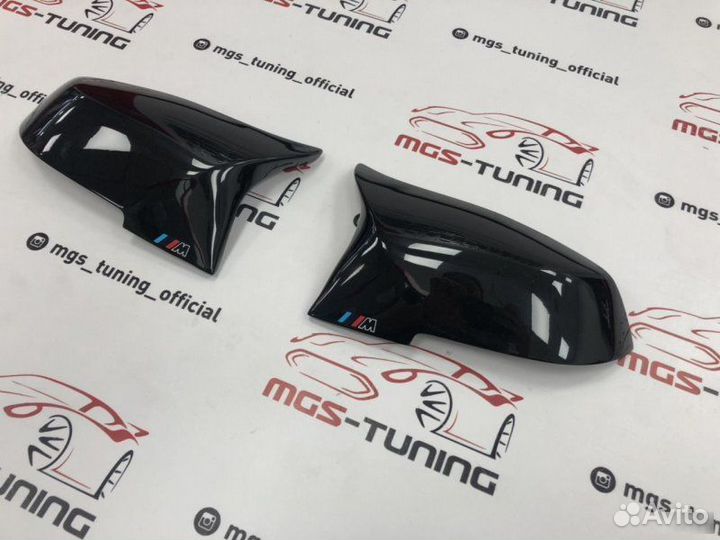 Крышки зеркал м4 стиль BMW f32 с М лого черные