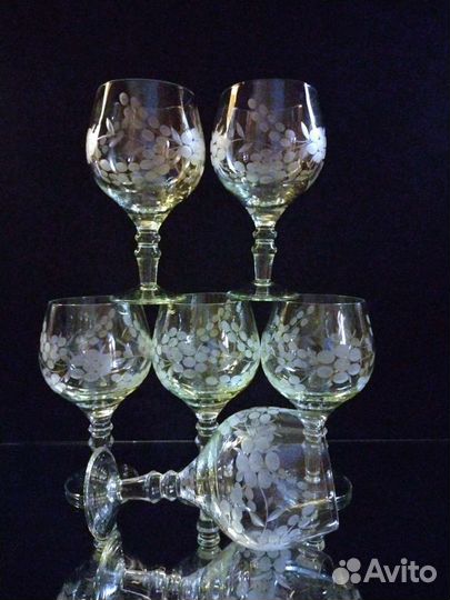 Фужеры стекло СССР 6 шт. лзхс 70-е