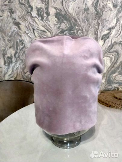 Шапка бини велюровая. Новая. Размер с 54-58