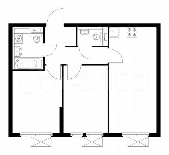 2-к. квартира, 49,3 м², 23/25 эт.