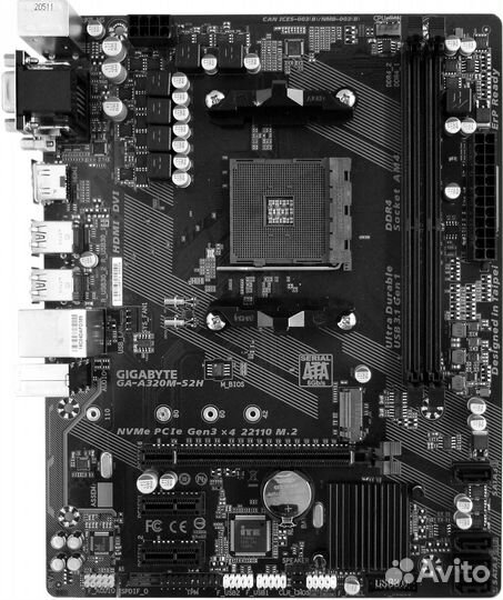 Материнская плата AM4 Gigabyte GA-A320-S2H