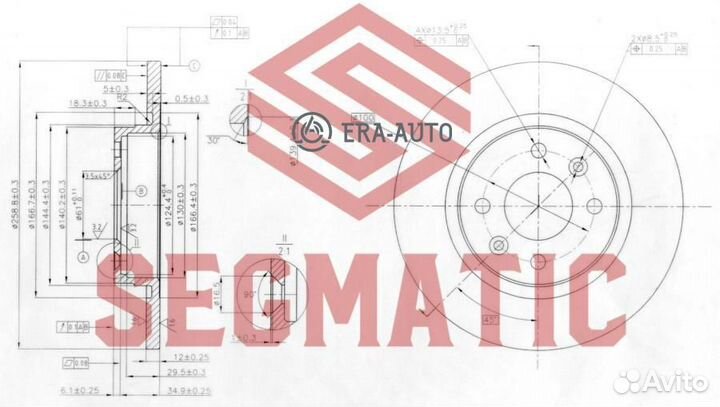 Segmatic SBD30093005 Диск тор. пер. Renault Logan 1.4/1.5dCi/1.6 04, Logan MCV 07- с абс