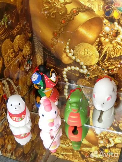 Японские глиняные Знаки зодиака Собака и Петух