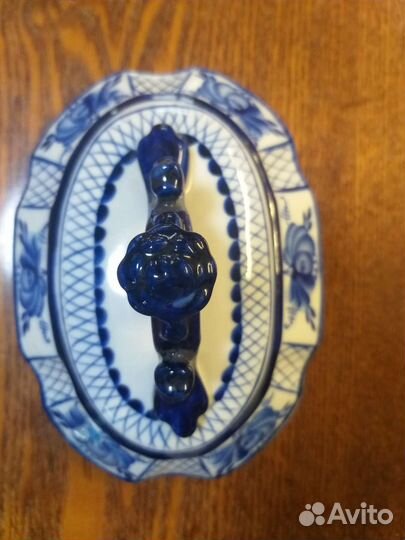 Крышка конфетницы гжель