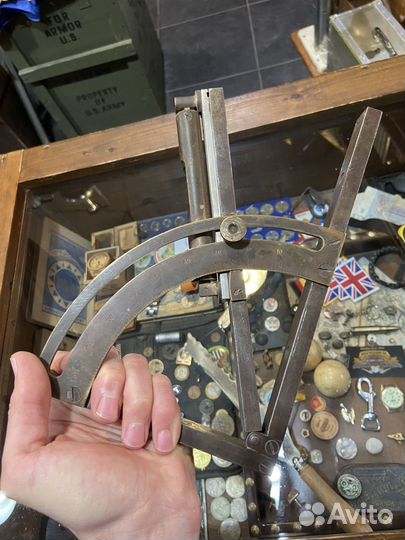 Старинный угломер / квадрант артиллерийский