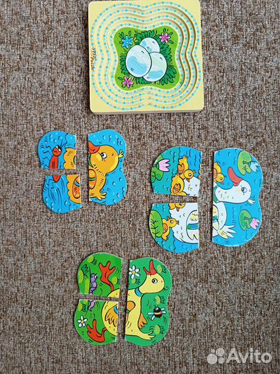 Деревянные пазлы на 1-3 года