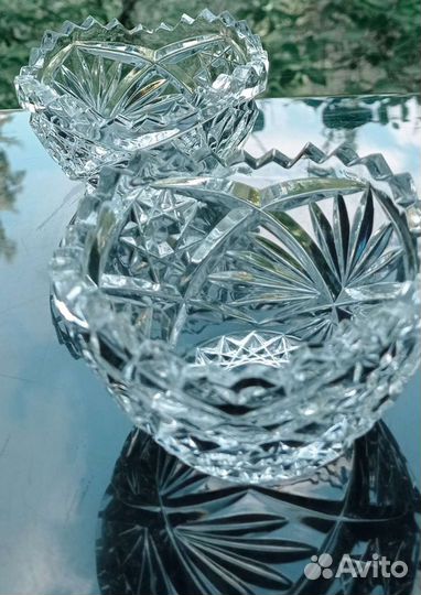 Конфетница, хрусталь - 2 шт