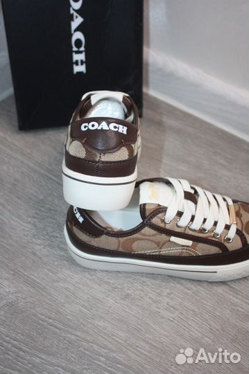 Кроссовки кеды Coach кожаные Премиум