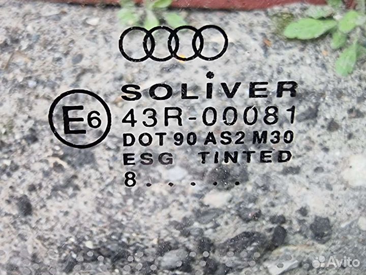 Стекло задней левой двери Ауди А6с5