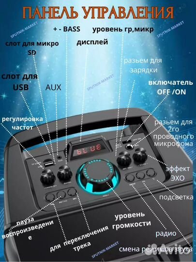 Блютуз колонка огромная 72см мощная бомбалейла