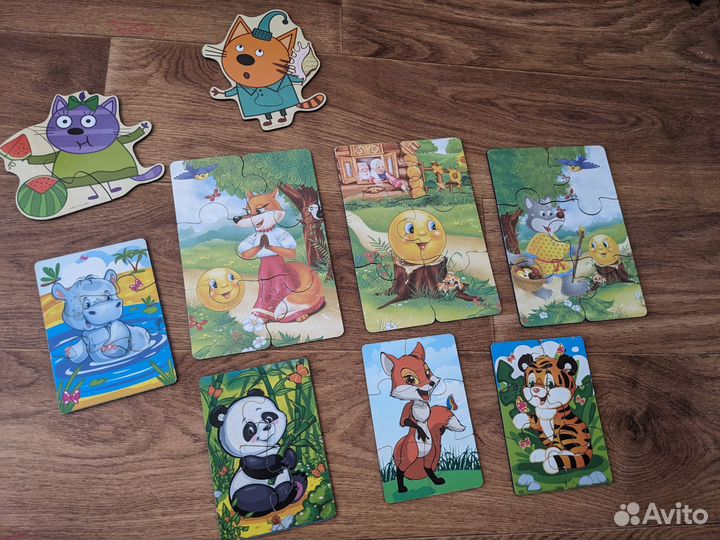 Игры на липучках, деревянные пазлы